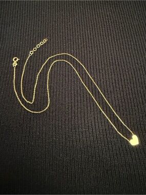 Unused Real K18 Japan Yellow Gold dainty necklace 45 cm length with stamp